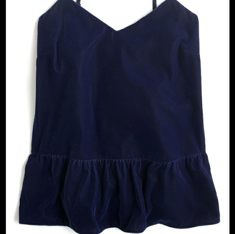 Tall J.Crew Velvet Peplum Tank